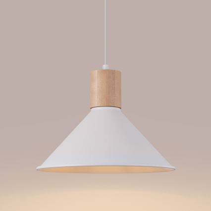 Kattokruunu johdossa JAGA 1xE27/15W/230V halkaisija 30 cm valkoinen