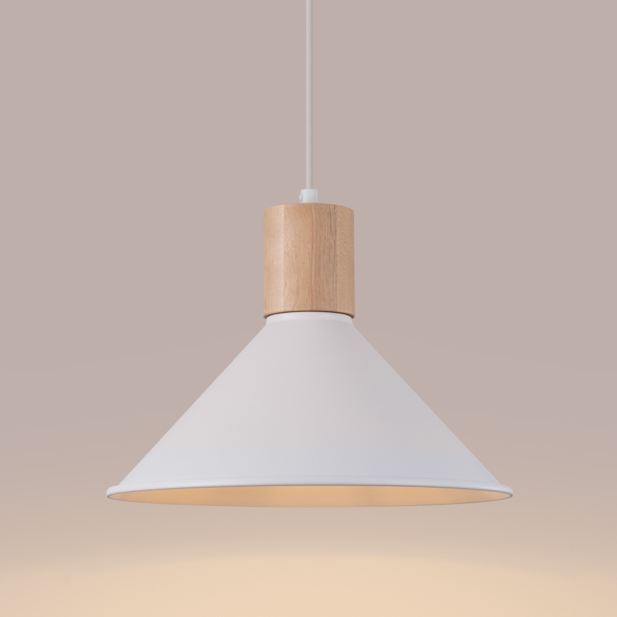 Kattokruunu johdossa JAGA 1xE27/15W/230V halkaisija 30 cm valkoinen