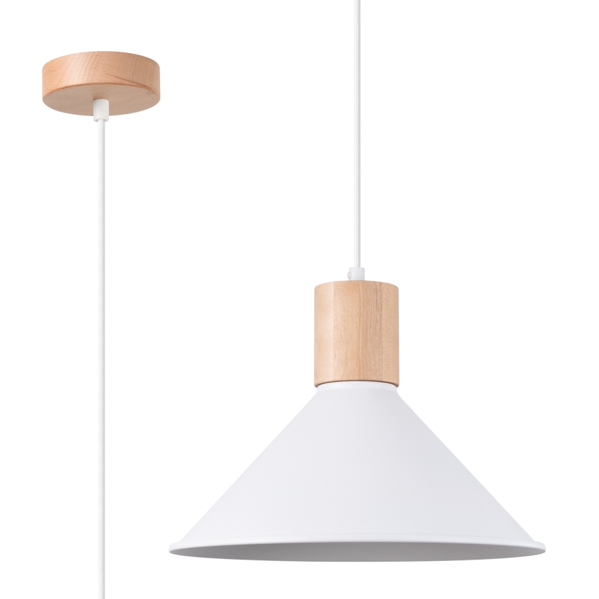Kattokruunu johdossa JAGA 1xE27/15W/230V halkaisija 30 cm valkoinen