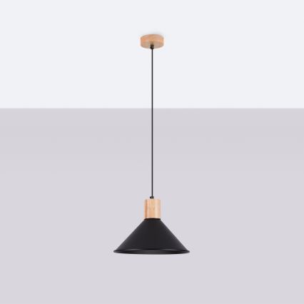 Kattokruunu johdossa JAGA 1xE27/15W/230V halkaisija 30 cm musta