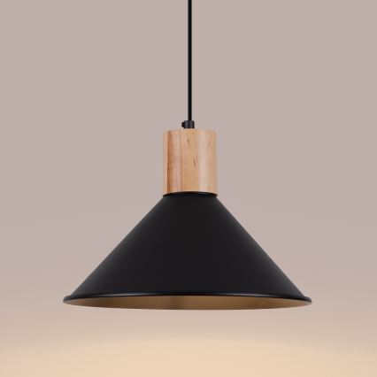 Kattokruunu johdossa JAGA 1xE27/15W/230V halkaisija 30 cm musta
