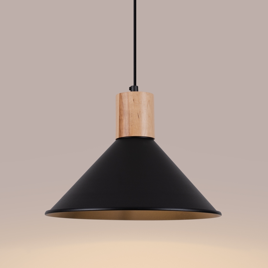 Kattokruunu johdossa JAGA 1xE27/15W/230V halkaisija 30 cm musta
