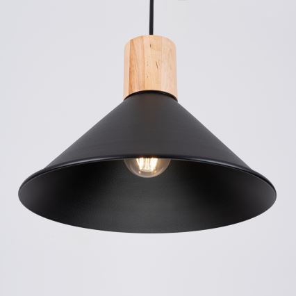 Kattokruunu johdossa JAGA 1xE27/15W/230V halkaisija 30 cm musta