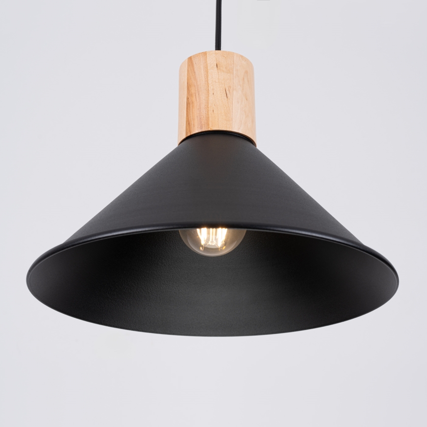 Kattokruunu johdossa JAGA 1xE27/15W/230V halkaisija 30 cm musta