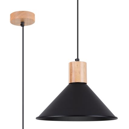 Kattokruunu johdossa JAGA 1xE27/15W/230V halkaisija 30 cm musta