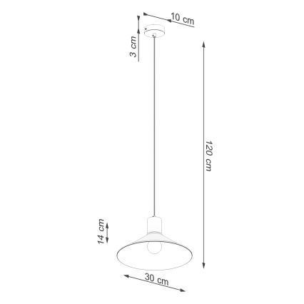 Kattokruunu johdossa JAGA 1xE27/15W/230V halkaisija 30 cm musta