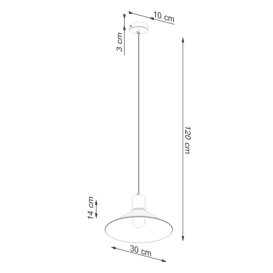 Kattokruunu johdossa JAGA 1xE27/15W/230V halkaisija 30 cm musta