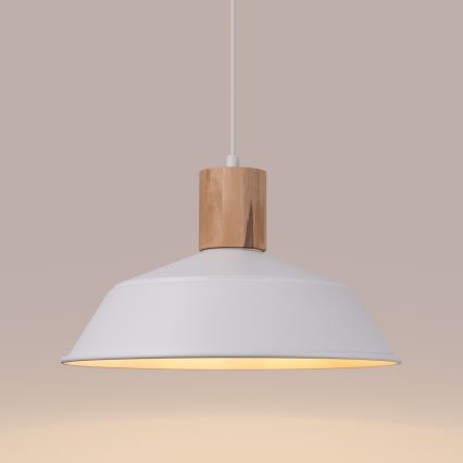 Kattokruunu johdossa FANO 1xE27/15W/230V halkaisija 34 cm valkoinen