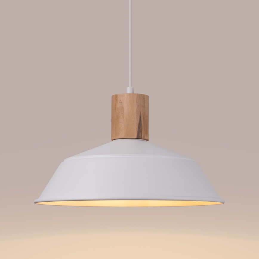 Kattokruunu johdossa FANO 1xE27/15W/230V halkaisija 34 cm valkoinen