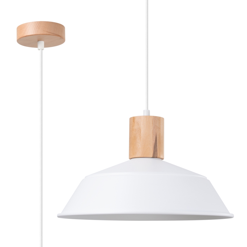 Kattokruunu johdossa FANO 1xE27/15W/230V halkaisija 34 cm valkoinen