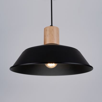 Kattokruunu johdossa FANO 1xE27/15W/230V halkaisija 34 cm musta