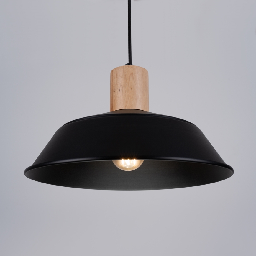 Kattokruunu johdossa FANO 1xE27/15W/230V halkaisija 34 cm musta