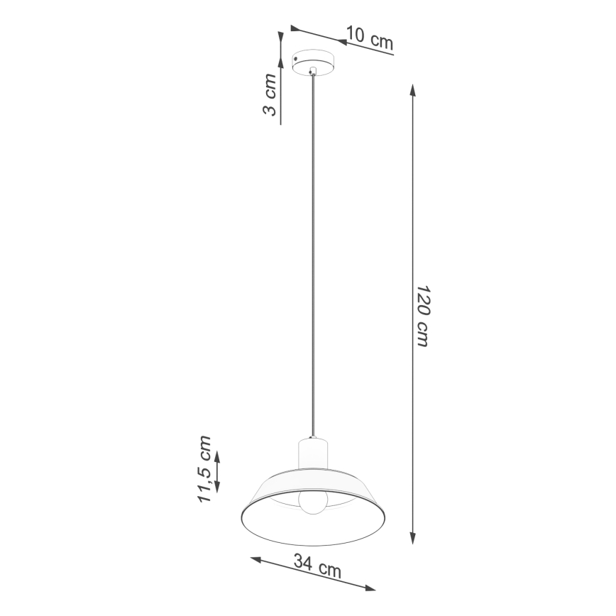 Kattokruunu johdossa FANO 1xE27/15W/230V halkaisija 34 cm musta