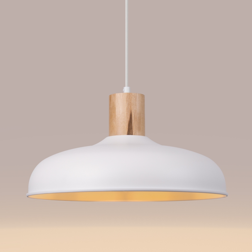 Kattokruunu johdossa INDY 1xE27/15W/230V halkaisija 38 cm valkoinen