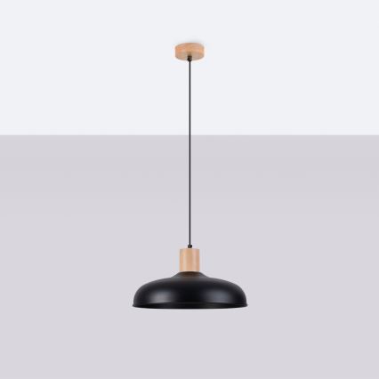 Kattokruunu johdossa INDY 1xE27/15W/230V halkaisija 38 cm musta