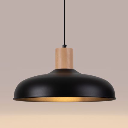 Kattokruunu johdossa INDY 1xE27/15W/230V halkaisija 38 cm musta