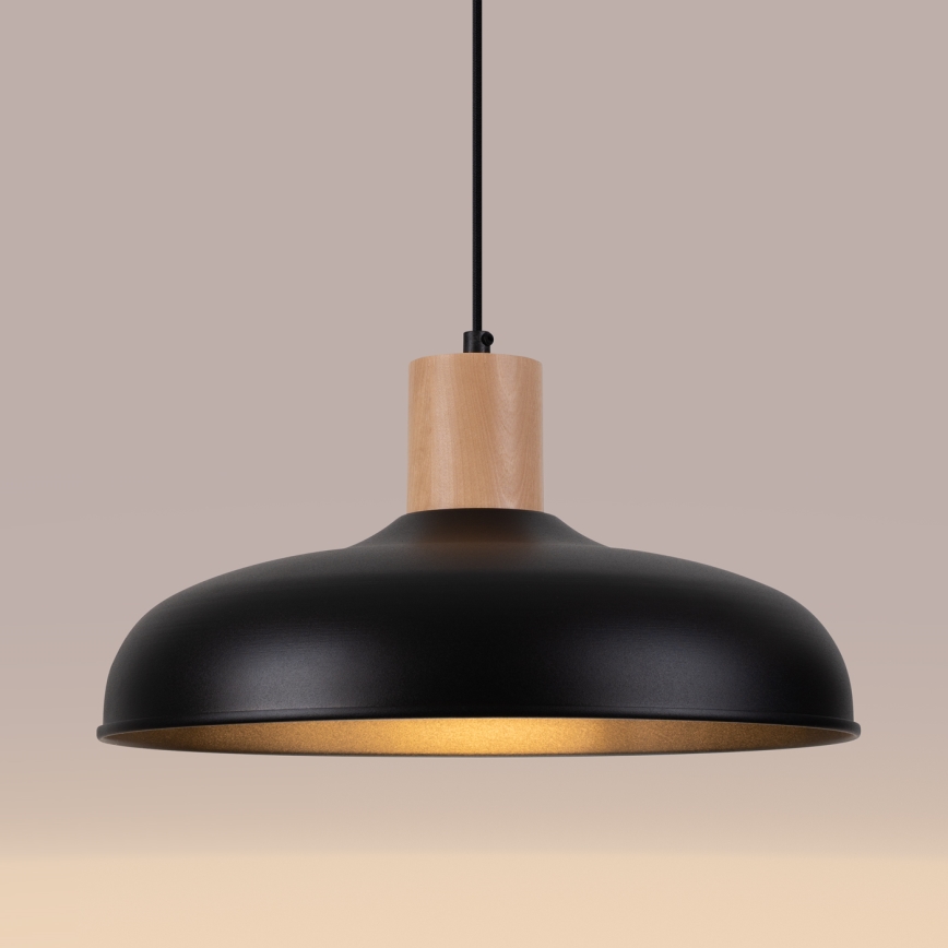 Kattokruunu johdossa INDY 1xE27/15W/230V halkaisija 38 cm musta