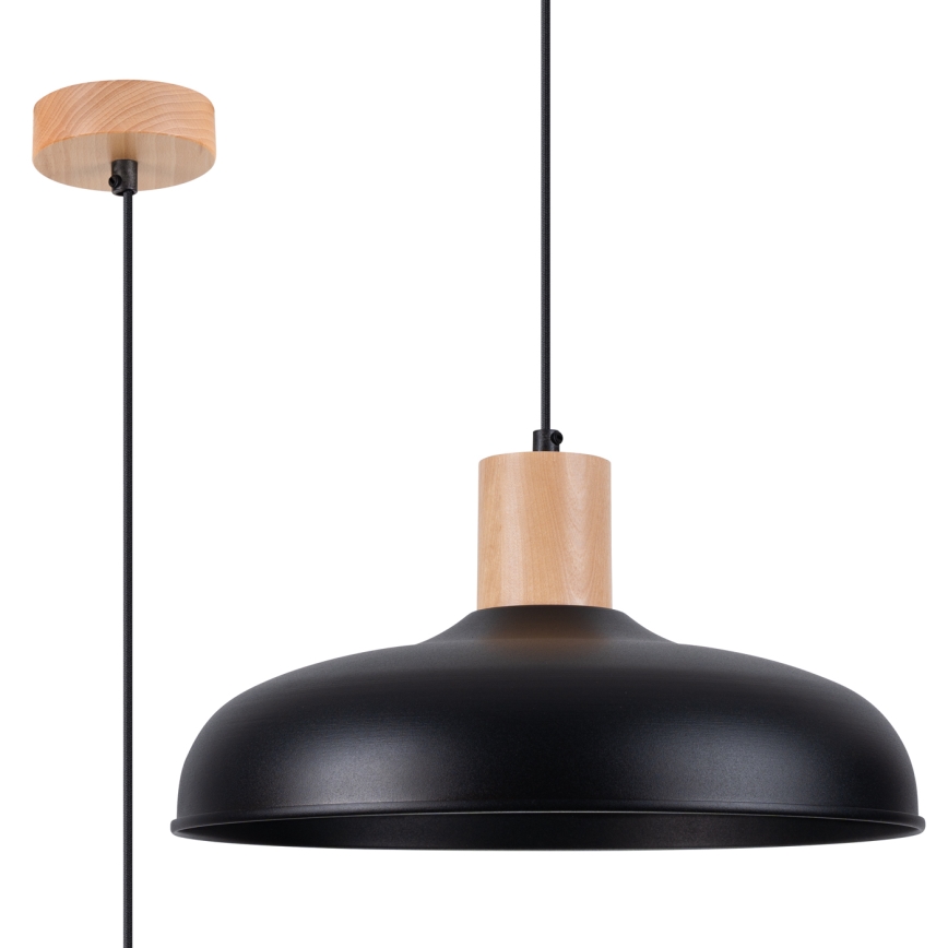 Kattokruunu johdossa INDY 1xE27/15W/230V halkaisija 38 cm musta