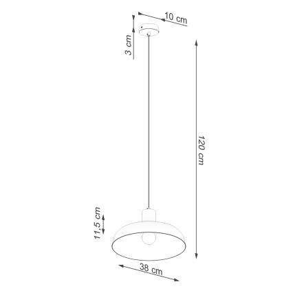 Kattokruunu johdossa INDY 1xE27/15W/230V halkaisija 38 cm musta