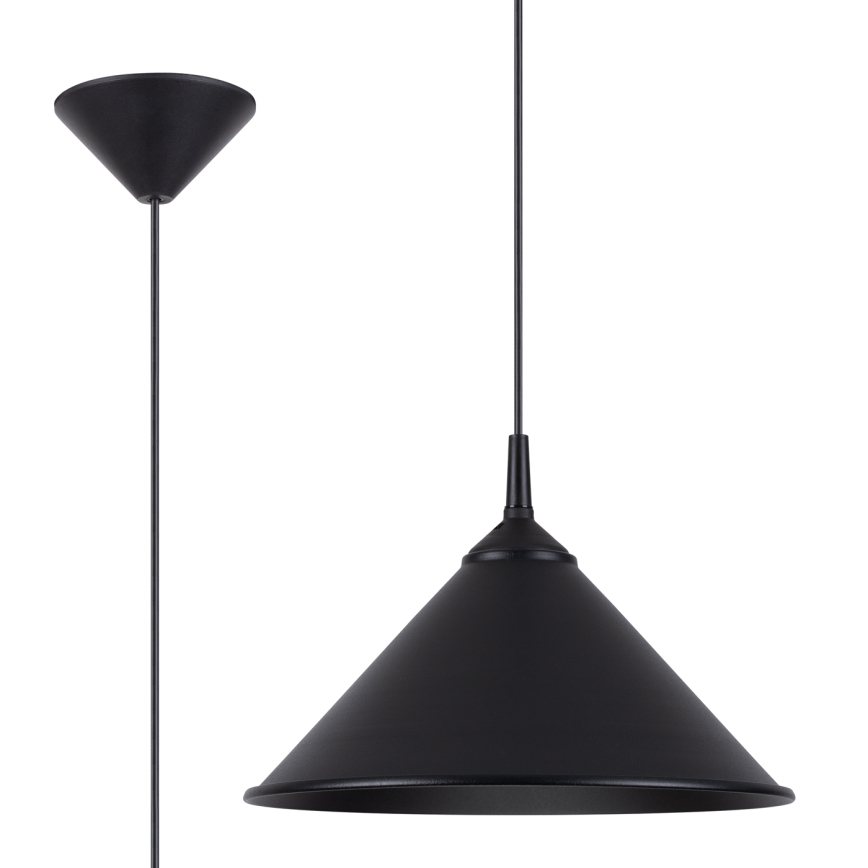 Kattokruunu johdossa ZUMA 1xE27/15W/230V halkaisija 30 cm musta