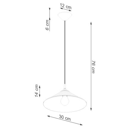 Kattokruunu johdossa ZUMA 1xE27/15W/230V halkaisija 30 cm musta