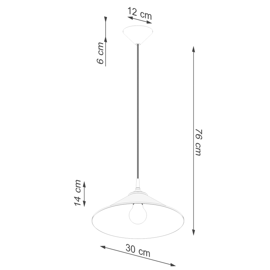 Kattokruunu johdossa ZUMA 1xE27/15W/230V halkaisija 30 cm musta