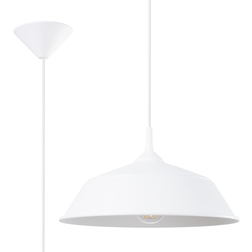 Kattokruunu johdossa FRIKA 1xE27/15W/230V halkaisija 34 cm valkoinen