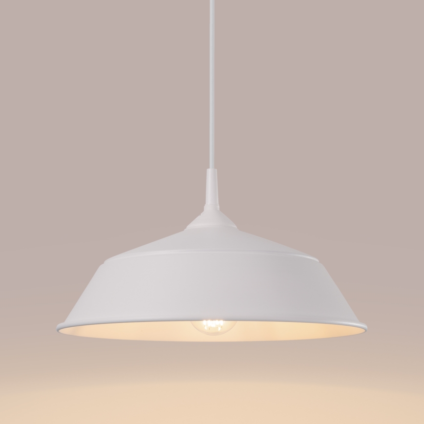 Kattokruunu johdossa FRIKA 1xE27/15W/230V halkaisija 34 cm valkoinen