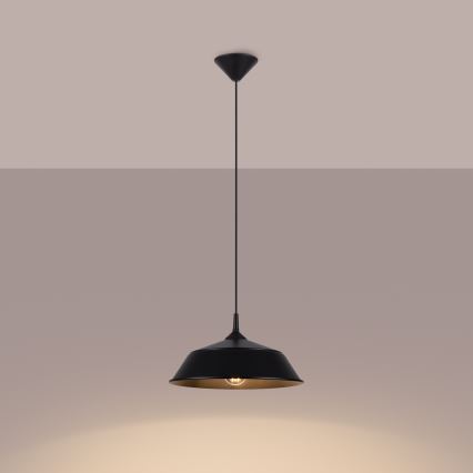 Kattokruunu johdossa FRIKA 1xE27/15W/230V halkaisija 34 cm musta