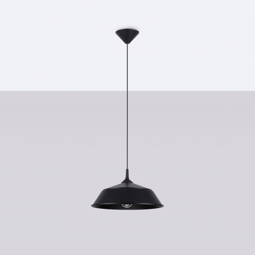Kattokruunu johdossa FRIKA 1xE27/15W/230V halkaisija 34 cm musta