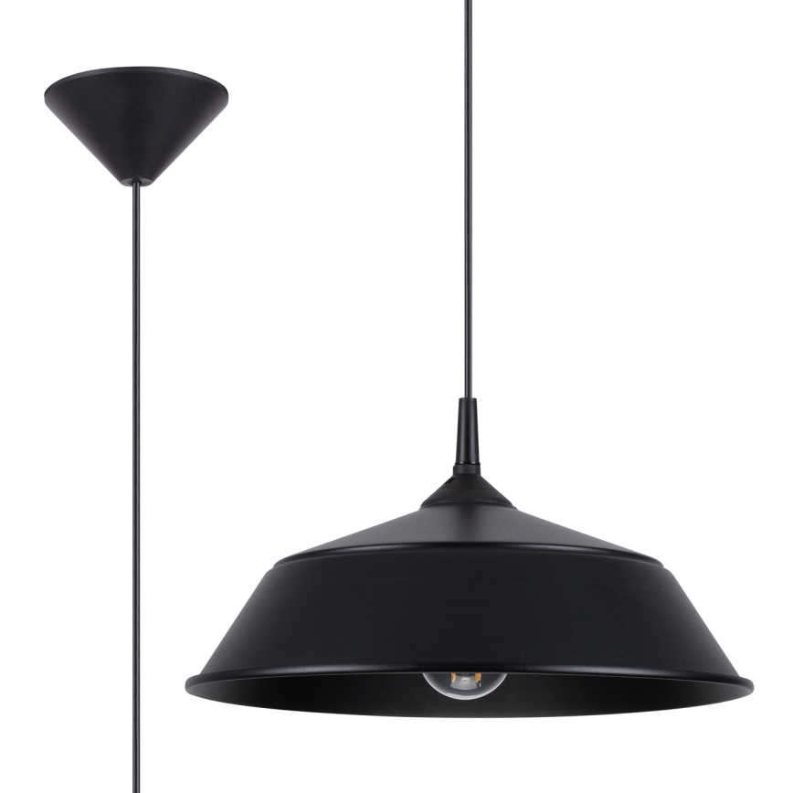 Kattokruunu johdossa FRIKA 1xE27/15W/230V halkaisija 34 cm musta