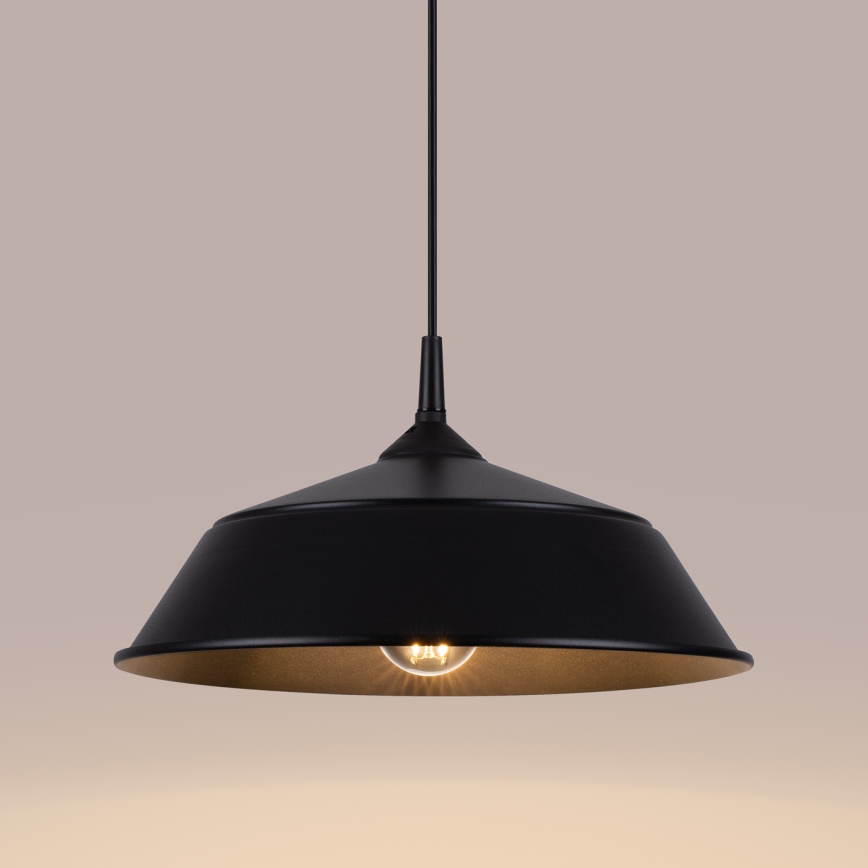 Kattokruunu johdossa FRIKA 1xE27/15W/230V halkaisija 34 cm musta
