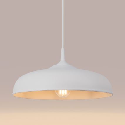 Kattokruunu johdossa GINA 1xE27/15W/230V halkaisija 38 cm valkoinen