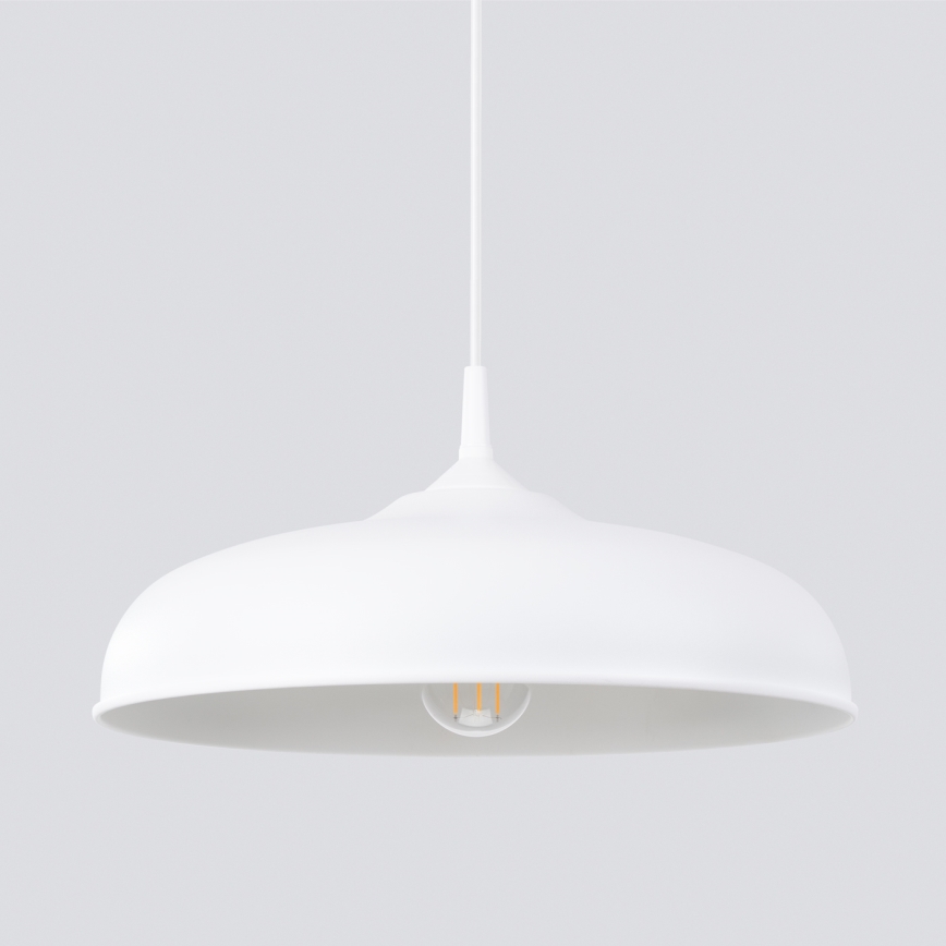 Kattokruunu johdossa GINA 1xE27/15W/230V halkaisija 38 cm valkoinen