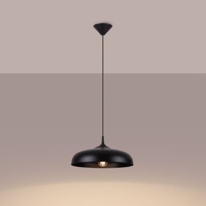 Kattokruunu johdossa GINA 1xE27/15W/230V halkaisija 38 cm musta