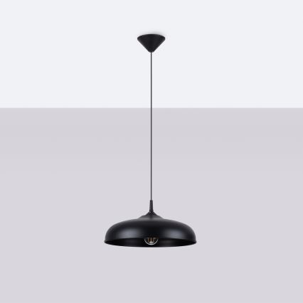 Kattokruunu johdossa GINA 1xE27/15W/230V halkaisija 38 cm musta