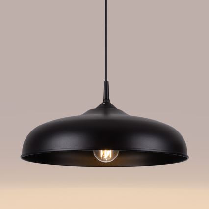 Kattokruunu johdossa GINA 1xE27/15W/230V halkaisija 38 cm musta