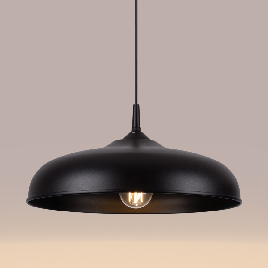 Kattokruunu johdossa GINA 1xE27/15W/230V halkaisija 38 cm musta