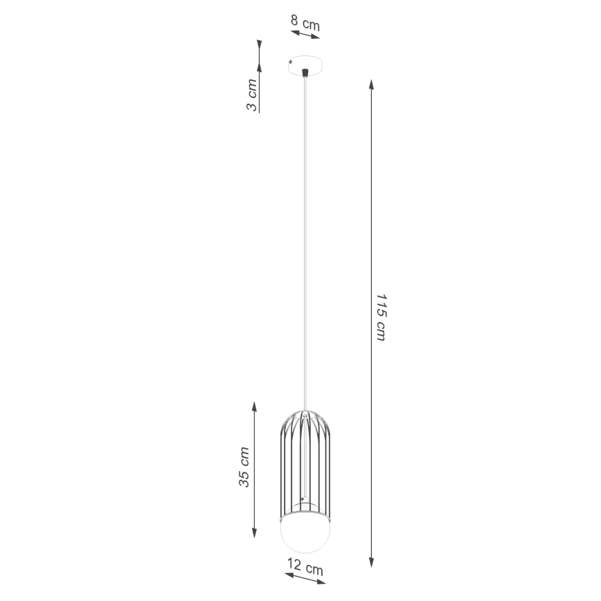 Kattokruunu johdossa BRINA 1xG9/8W/230V musta