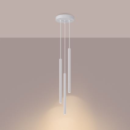 Kattokruunu johdossa ARCHE 3xG9/8W/230V valkoinen