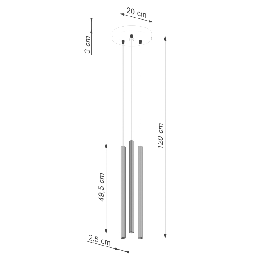 Kattokruunu johdossa ARCHE 3xG9/8W/230V valkoinen