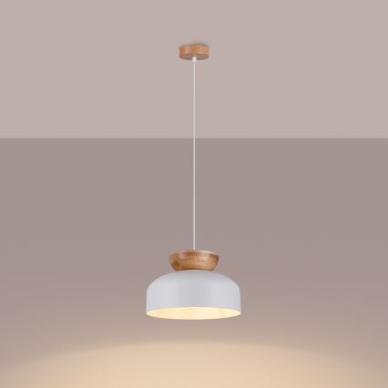 Kattokruunu johdossa MARION 1xE27/15W/230V halkaisija 29,5 cm valkoinen