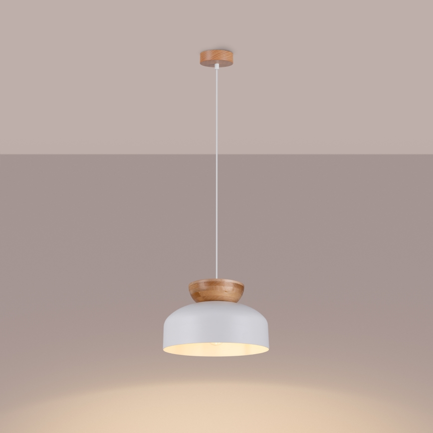 Kattokruunu johdossa MARION 1xE27/15W/230V halkaisija 29,5 cm valkoinen