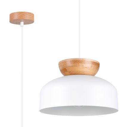Kattokruunu johdossa MARION 1xE27/15W/230V halkaisija 29,5 cm valkoinen
