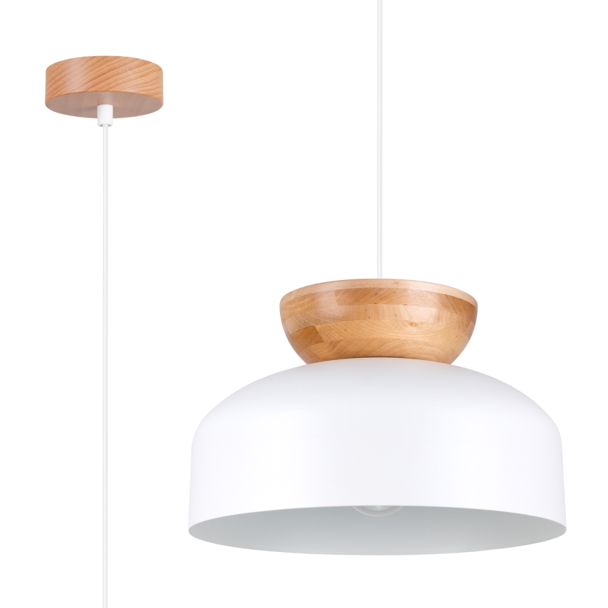 Kattokruunu johdossa MARION 1xE27/15W/230V halkaisija 29,5 cm valkoinen