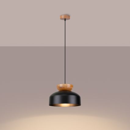 Kattokruunu johdossa MARION 1xE27/15W/230V halkaisija 29,5 cm musta