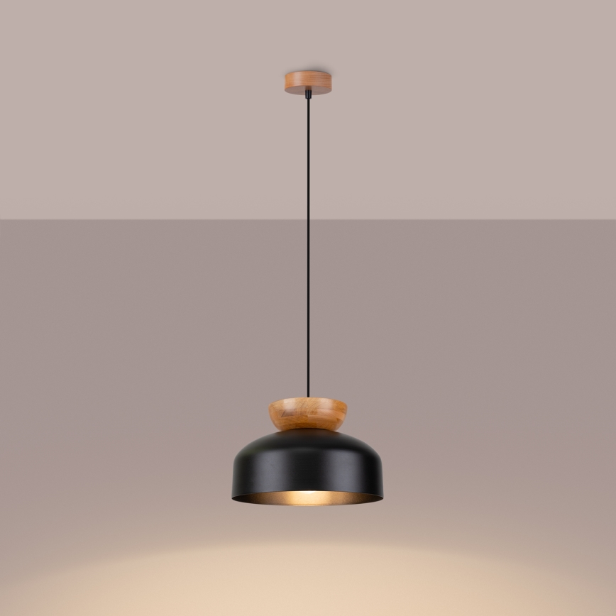 Kattokruunu johdossa MARION 1xE27/15W/230V halkaisija 29,5 cm musta
