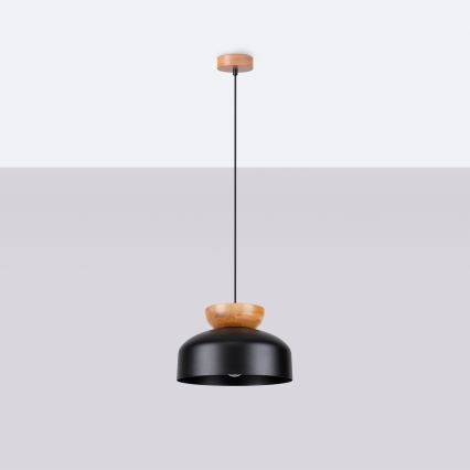Kattokruunu johdossa MARION 1xE27/15W/230V halkaisija 29,5 cm musta