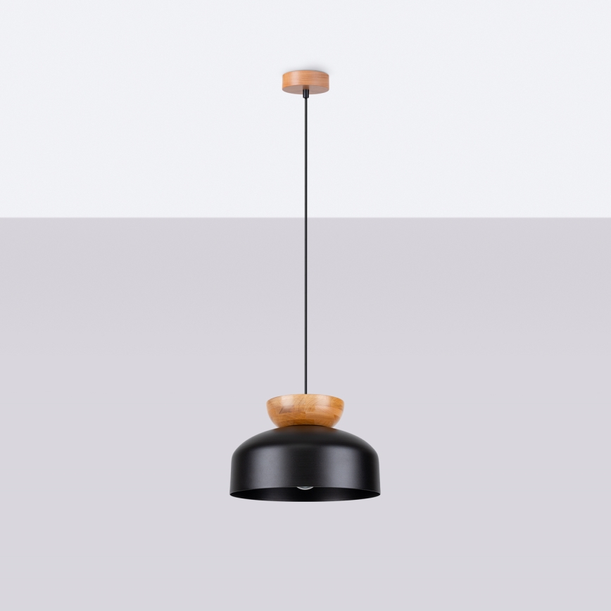 Kattokruunu johdossa MARION 1xE27/15W/230V halkaisija 29,5 cm musta