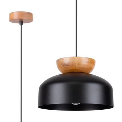 Kattokruunu johdossa MARION 1xE27/15W/230V halkaisija 29,5 cm musta